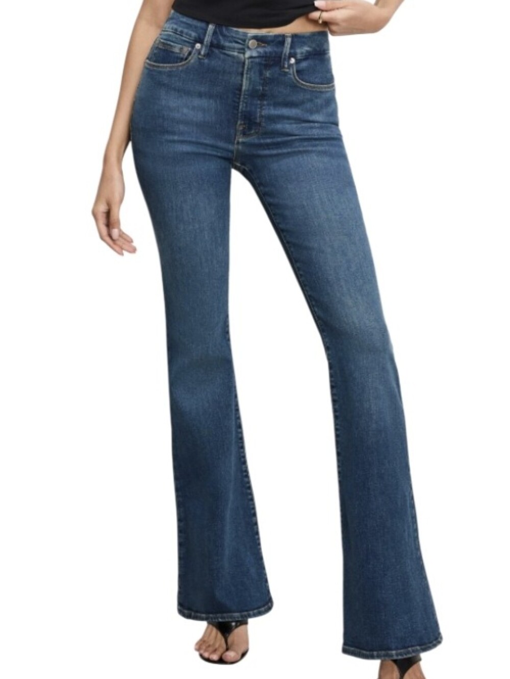 Good American Good Legs Flare 10 / 30 Tall Inseam Boho Denim